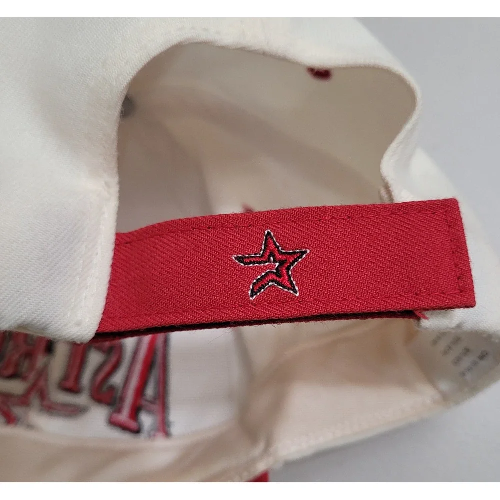 Houston Astros Baseball Cap Mens OSFA Cream Red Wool Blend Embroidered Hat